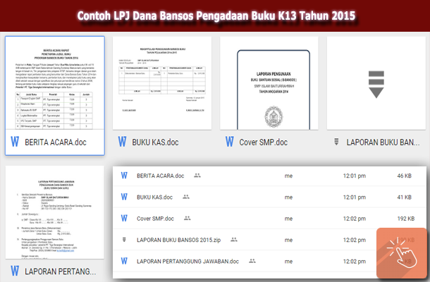 Contoh LPJ Dana Bansos Pengadaan Buku K13 Tahun 2015