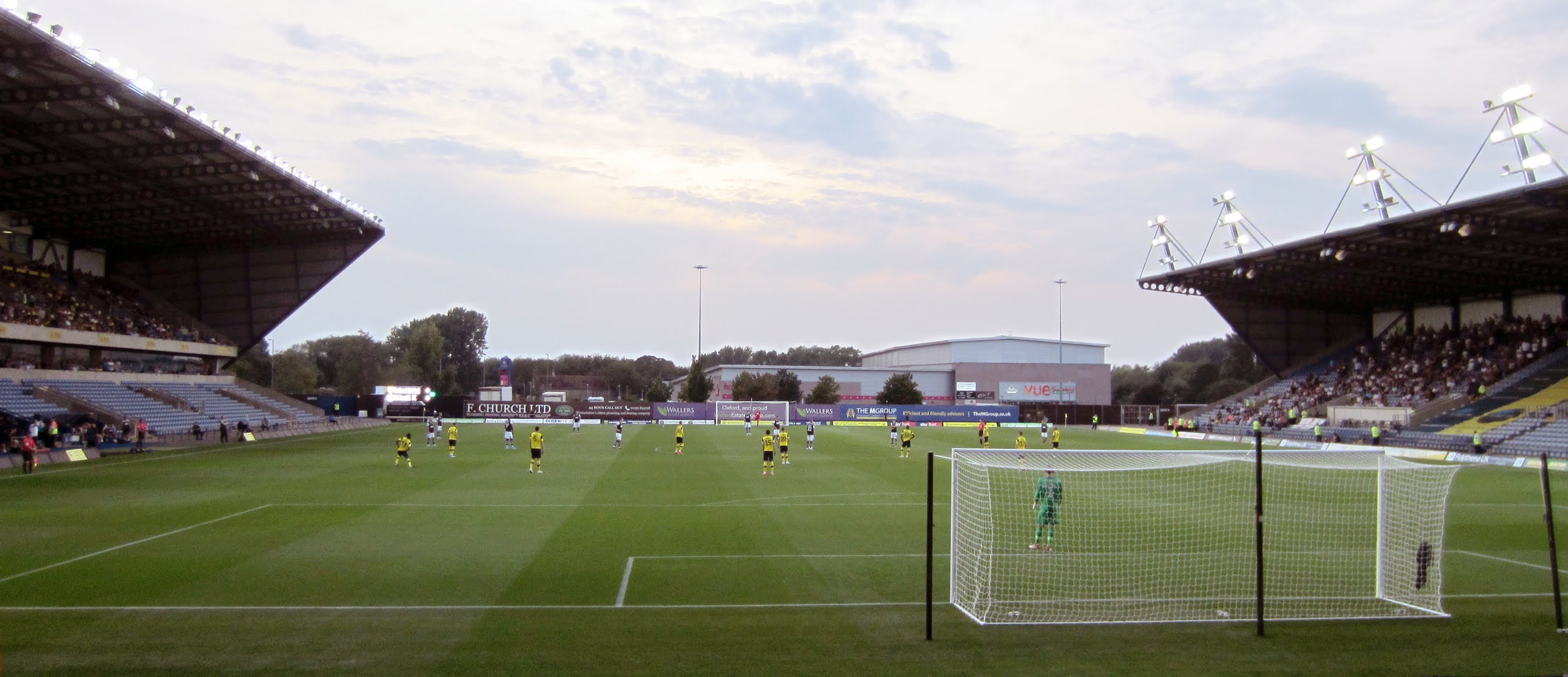 View of the pitch at The Kassam Stadium