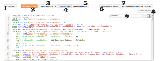 Tampilan Baru Menu Edit HTML Pada Template Blogger