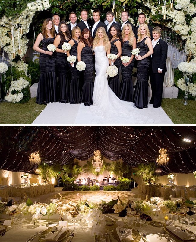 Reception decor was made to look like a forest of trees