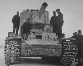 Captured Soviet KV-2 tank near Leningrad, 5 December 1941 worldwartwo.filminspector.com