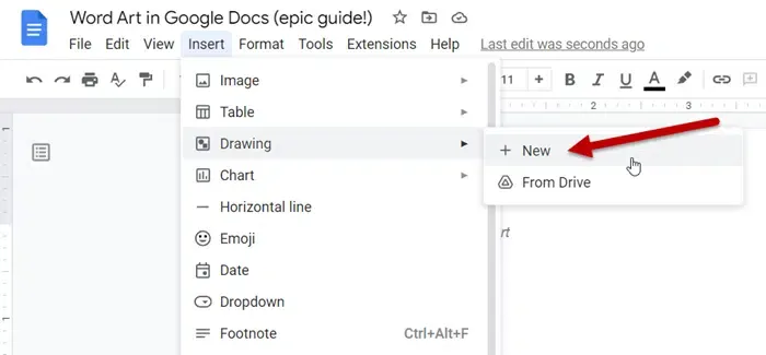 How to use Word Art in Google Docs