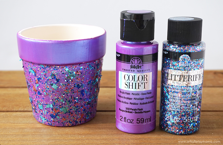 DIY Glitter Flower Pots