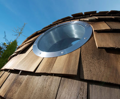 Spherical Design in Rustic Western Red Cedar Wood Shingles