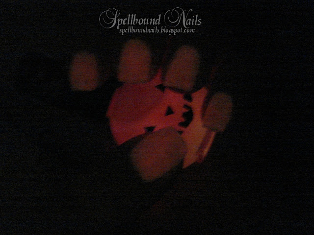 nails nailart nail art mani manicure Spellbound neon pink glow in the dark Pumpkin Halloween October color swatch