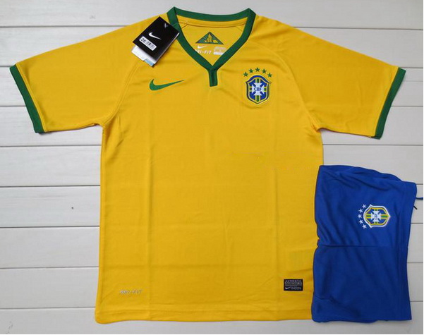 Grosir Jersey Bola Grade Ori Timnas Brazil Home Kids Fifa World Cup 2014 Brazil