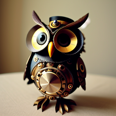 Steampunk Clockwork Owl Statue Miniature 3D amazingwallpapersa blogspot com (42)