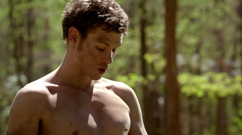 Joseph Morgan Shirtless on The Vampire Diaries s2e22