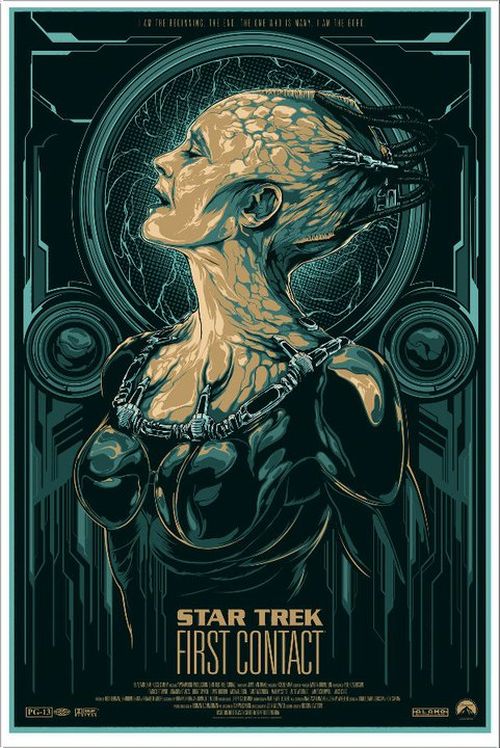 Ken Taylor illustrations movie posters silkscreen Star Trek: First Contact