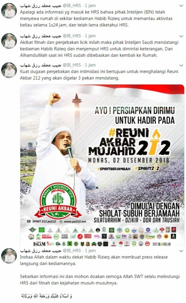 [KLARIFIKASI @IB_HRS] Operasi Intelijen Keji: Habib Rizieq 