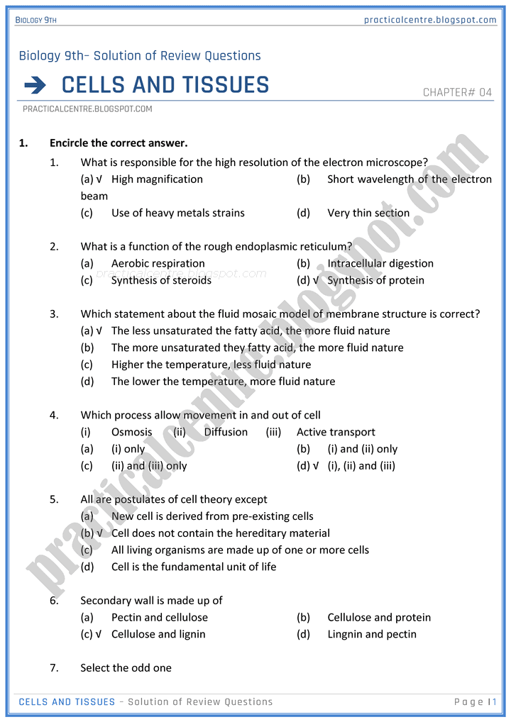 cells-and-tissues-review-question-answers-biology-9th-notes