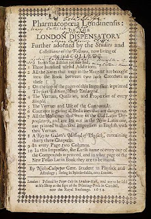 title page of "Pharmacopoeia Londinensis" from 1654