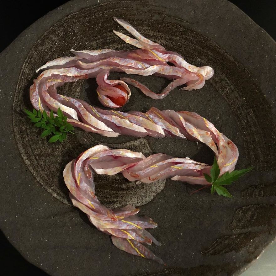 Sashimi Artist Designs Stunning Art From Raw Fish And Other Foods