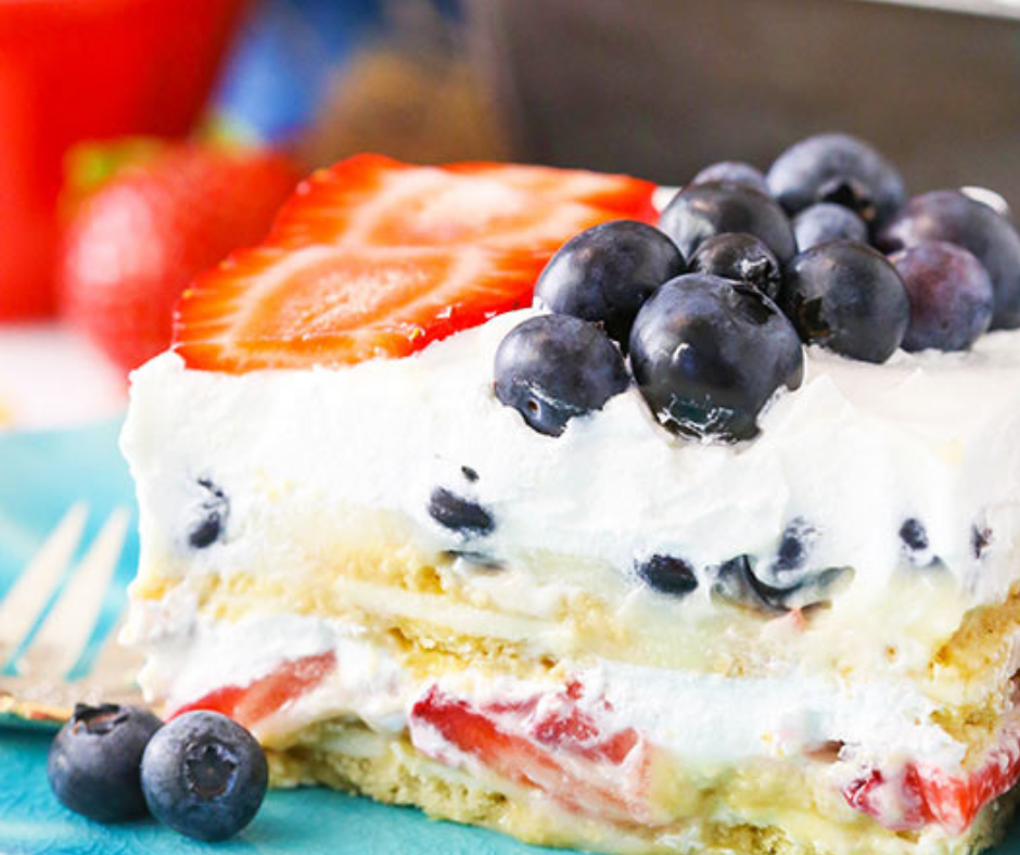 Strawberry And Blueberry Cheesecake Icebox Cake