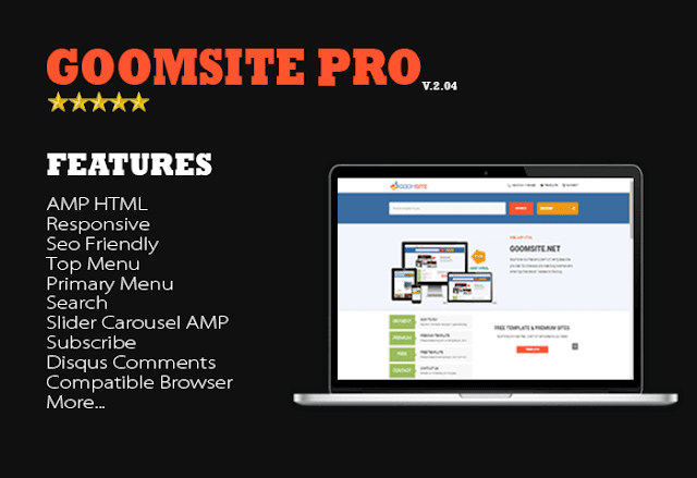 Download Goomsite Pro AMP HTML v3.00 Responsive Blogger Template