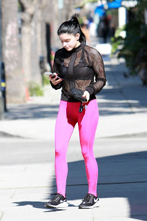 Ariel Winter in Black Top And Pink Tights