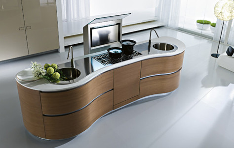 Curved Kitchen Island