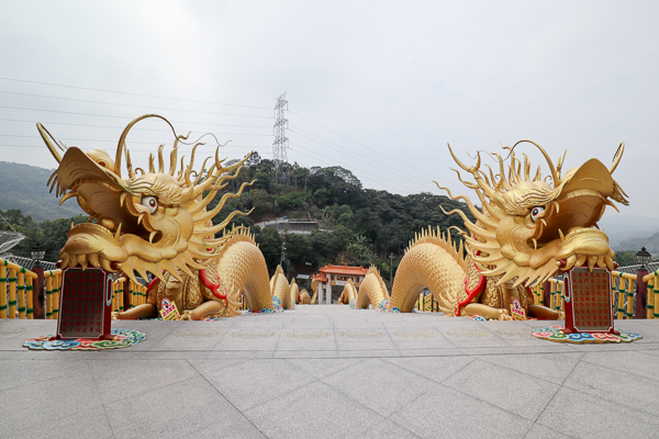 中寮金龍山法華寺兩尾亞洲最長80米金龍護持，還有雙鳳凰迎賓