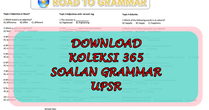 BAHAN UPSR 2016: KOLEKSI 365 SOALAN GRAMMAR UPSR