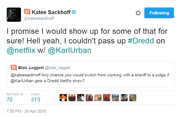 katee sakhoff wants to appear netflix dredd tv series