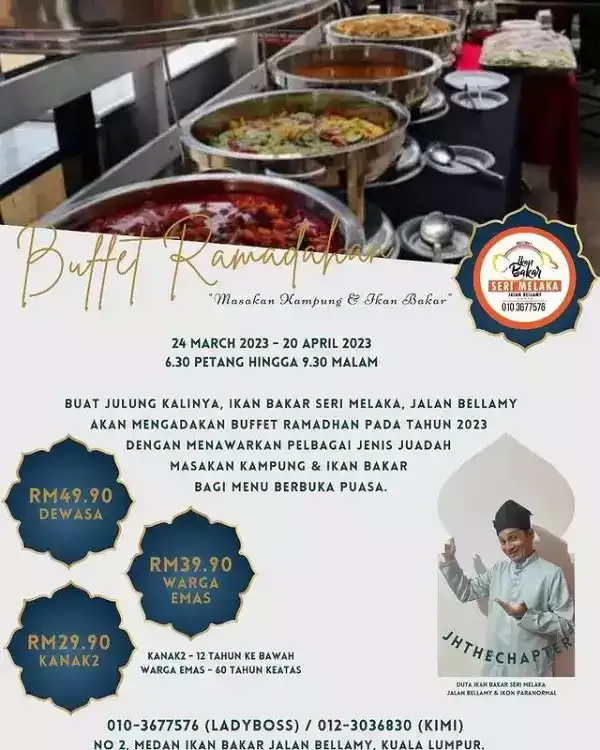 Gambar harga buffet ramadhan 2023 di Ikan Bakar Seri Melaka KL