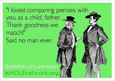 "I loved comparing penises with you as a child, father.  Thank goodness we match," Said no man ever.