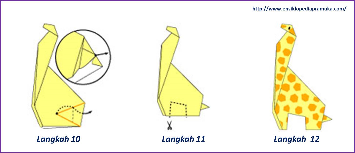  Kerajinan Tangan Pramuka  Origami Binatang Jerapah 