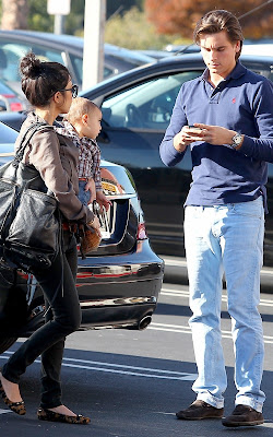 Kourtney Kardashian in Calabasas with Scott and Mason