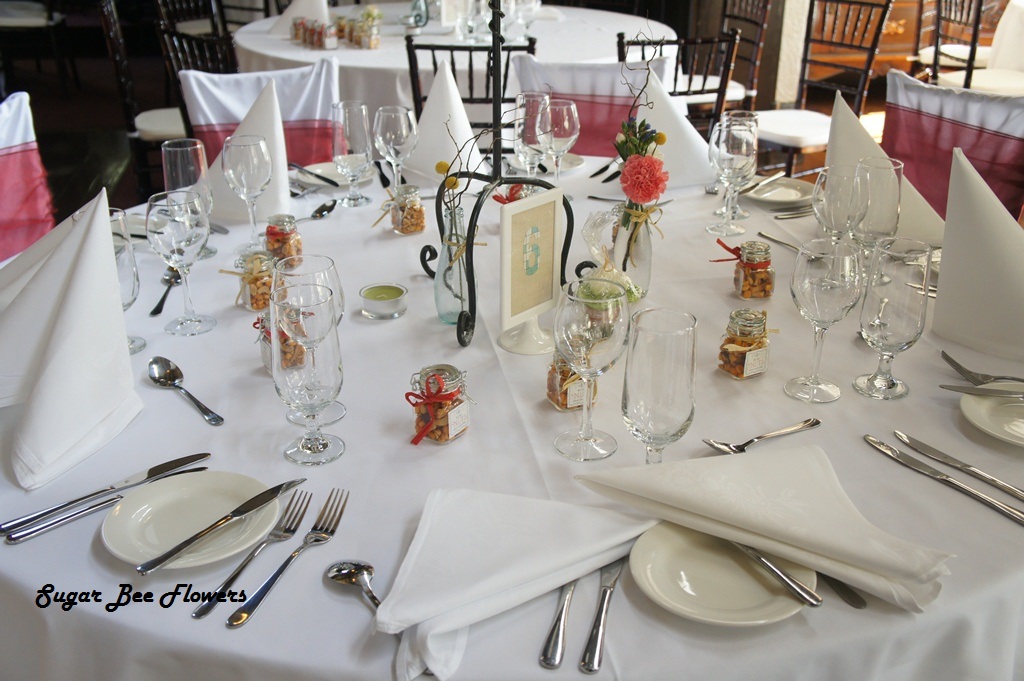 Wedding guest table set up