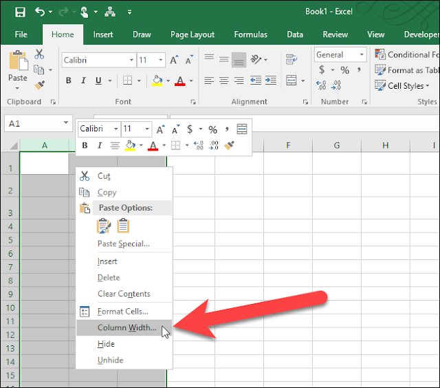 So stellen Sie Zeilenhöhe und Spaltenbreite in Excel