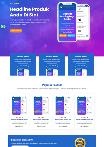 landing page blogspot