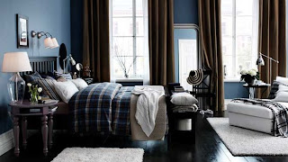 Bedroom with Blue Walls