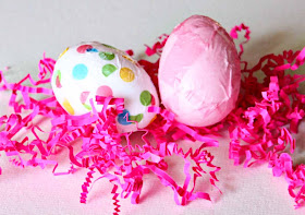 Tissue Paper-Covered Easter Eggs by SweeterThanSweets