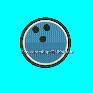 Bowling Ball Embroidery Design Applique 