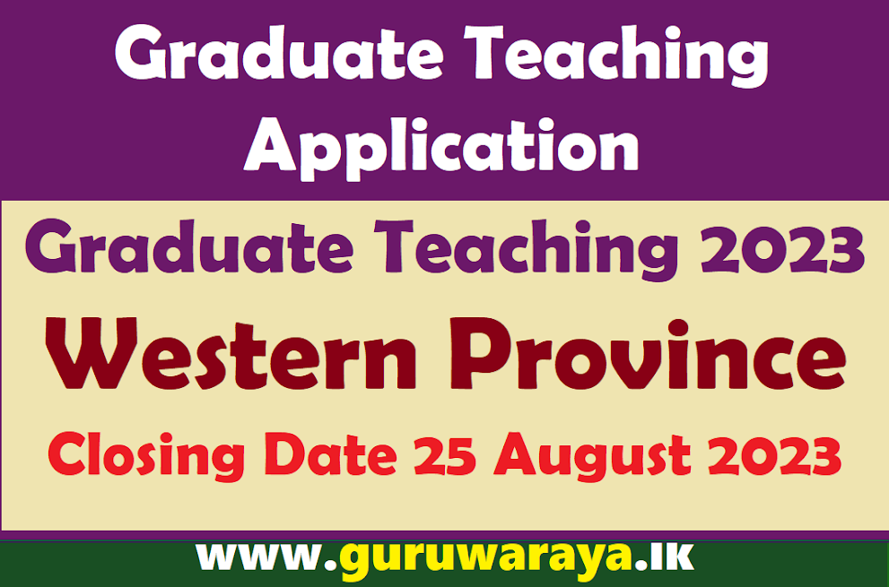 Graduate Teaching Application 2023 - Western Province