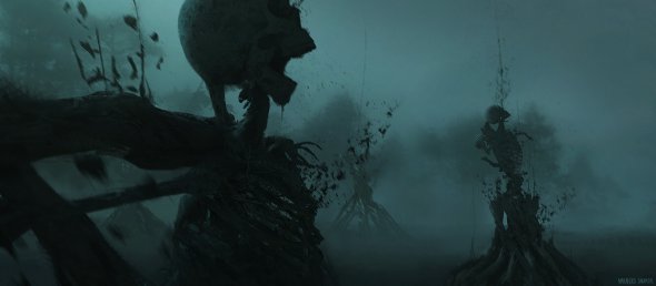 Masahiro Sawada artstation arte ilustrações sombrias cenários desolados fantasia ficção científica terror games