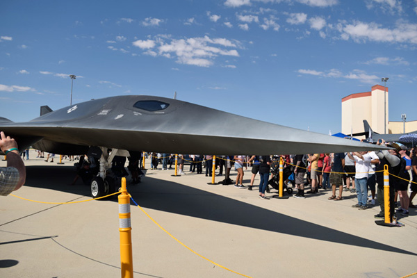 The full-size model used for TOP GUN: MAVERICK's Darkstar aircraft on display at the Aerospace Valley Air Show in Edwards Air Force Base, CA...on October 15, 2022.