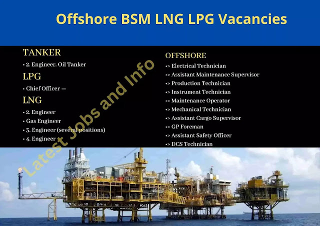 Offshore BSM LNG LPG Vacancies
