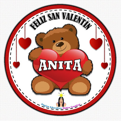 Cartelito por San Valentín - Nombre Anita