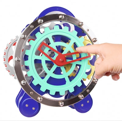 Visible Dual Gear Gadget Clock is a colourful clock