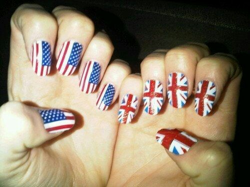 Flag nail arts desgin 