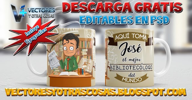 Diseño para sublimar Taza de Bibliotecologo - Tazas de Profesiones