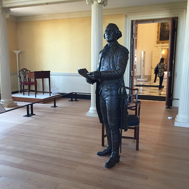 General Washington giving his address resigning his military commission at the Maryland State House