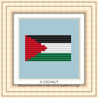 NATIONAL FLAG OF PALESTINE CROSS STITCH CHART