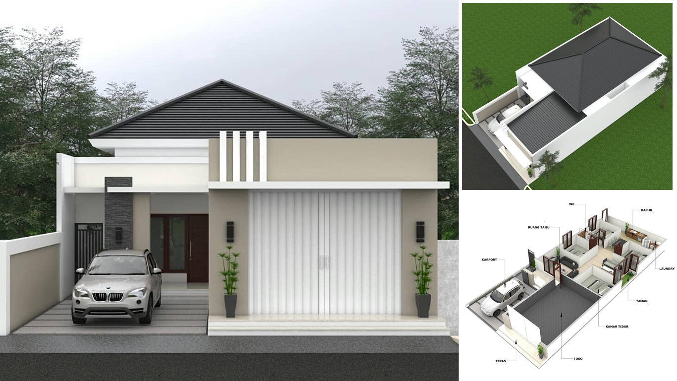 Desain dan Denah  Rumah  Toko Walaupun Kecil  tapi  Tampil 