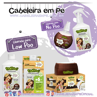 Condicionador, Creme Multifuncional, Máscara (Liberados para Low Poo), Spray Texturizador e Óleo de Coco (liberados para No Poo)  Hawaiian Coconut - PinaPow