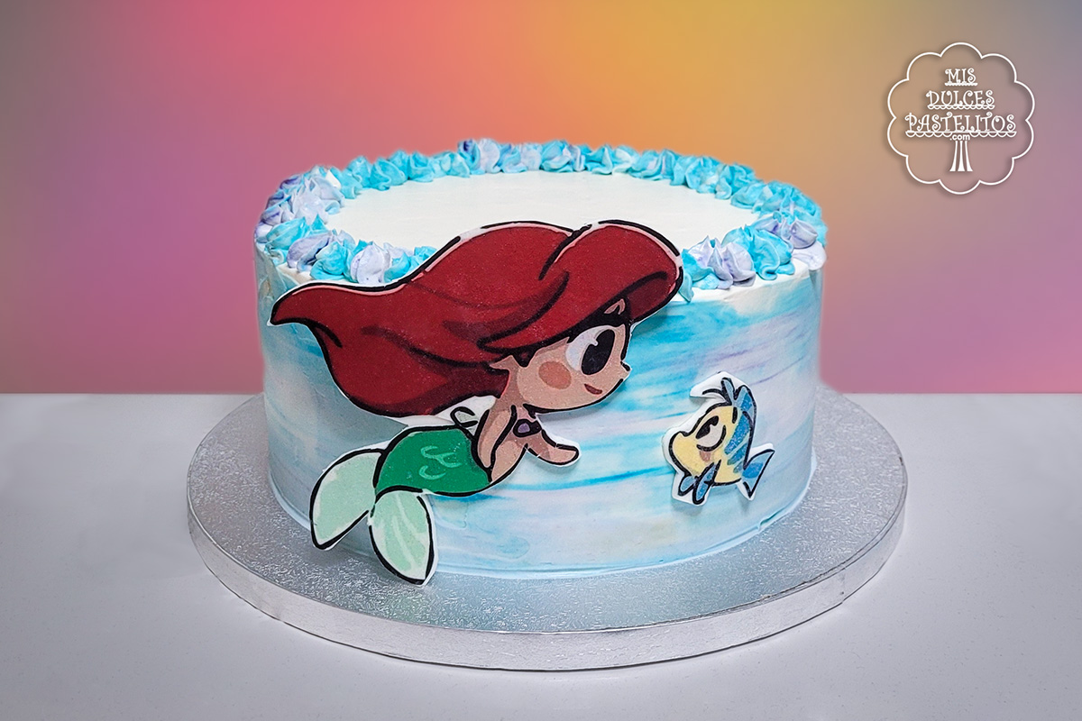 Mis Dulces Pastelitos: Tarta de Cumpleaños - La Sirenita Ariel