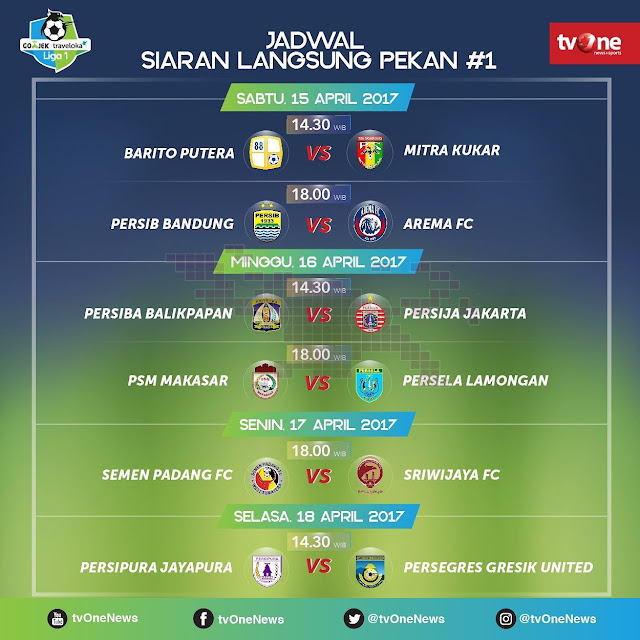 TVOne akan Siarkan Langsung Pertandingan Persipura vs Persegres