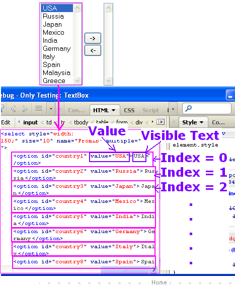 Software Testing Tutorials And Automation How To Select Option By Value Or By Index In Selenium Webdriver With Example