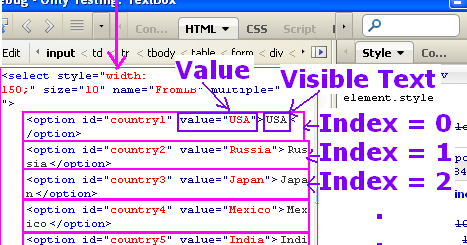 Software Testing Tutorials And Automation How To Select Option By Value Or By Index In Selenium Webdriver With Example